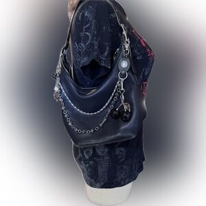 Vintage Black Leather Coach Legacy Hobo Shoulder Bag